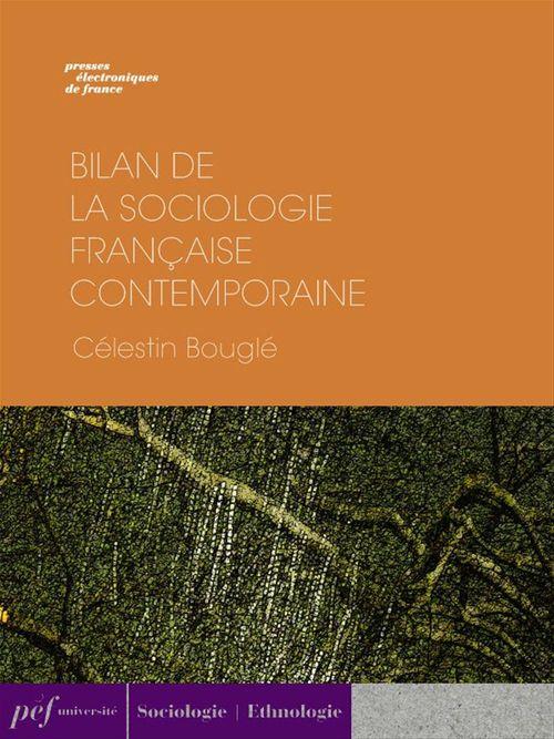 ebook cover of Bilan de la sociologie française contemporaine, by Célestin Bouglé