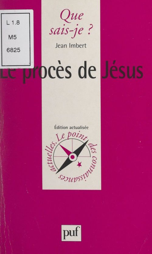 Couverture ebook de Le procès de Jésus, de Jean Imbert