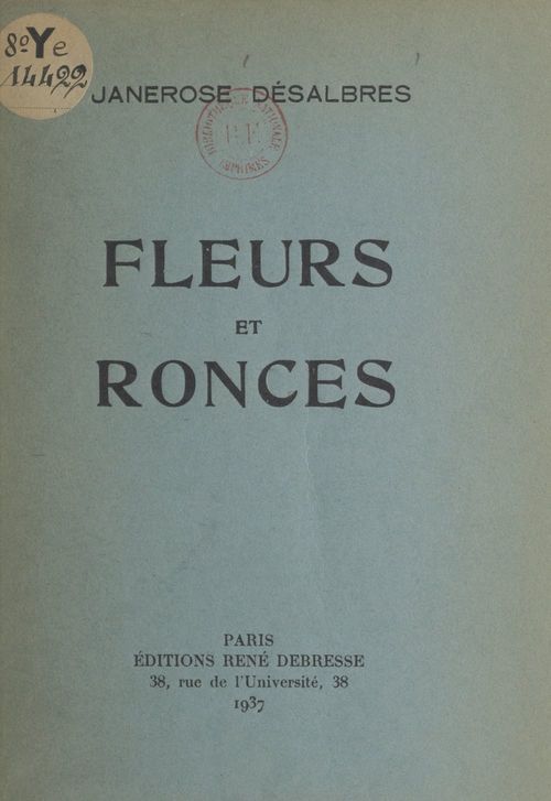 Couverture ebook de Fleurs et ronces, de Janerose Desalbres
