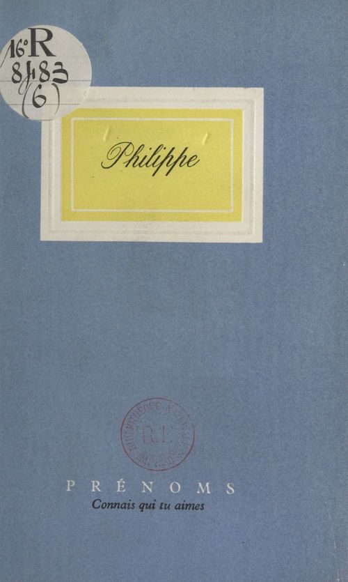 ebook cover of Philippe, by Francois Sentein