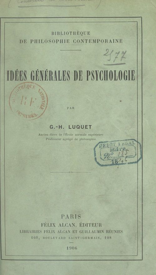 ebook cover of Idées générales de psychologie, by Georges henri Luquet