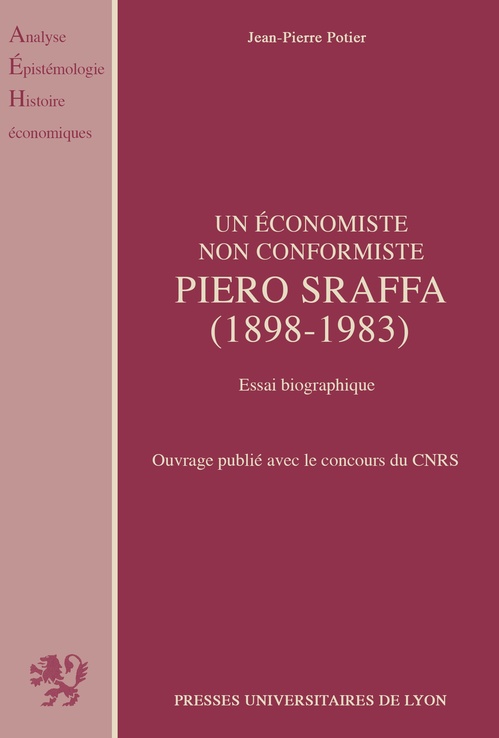 Couverture ebook de Un économiste non conformiste, Piero Sraffa (1898-1983), de Jean-Pierre Potier