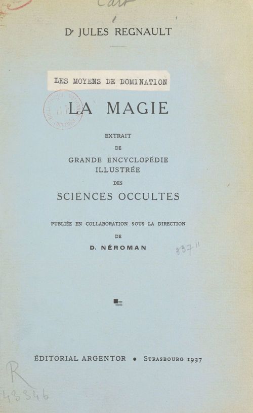 Couverture ebook de Les moyens de domination : la magie, de Jules Regnault