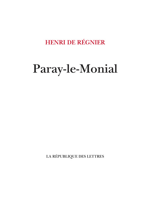 Couverture ebook de Paray-le-Monial, de Henri de Régnier