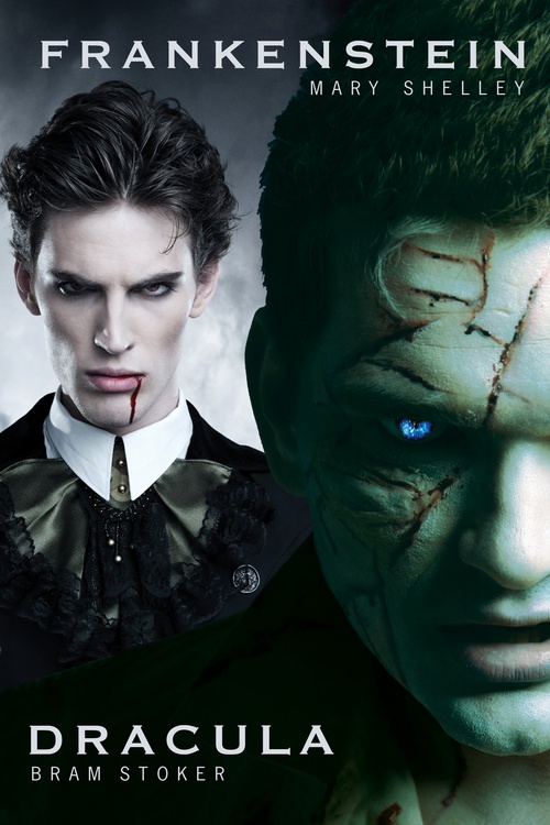 Couverture ebook de Dracula and Frankenstein: Two Horror Books in One Monster Volume, de Bram Stoker, Mary Shelley