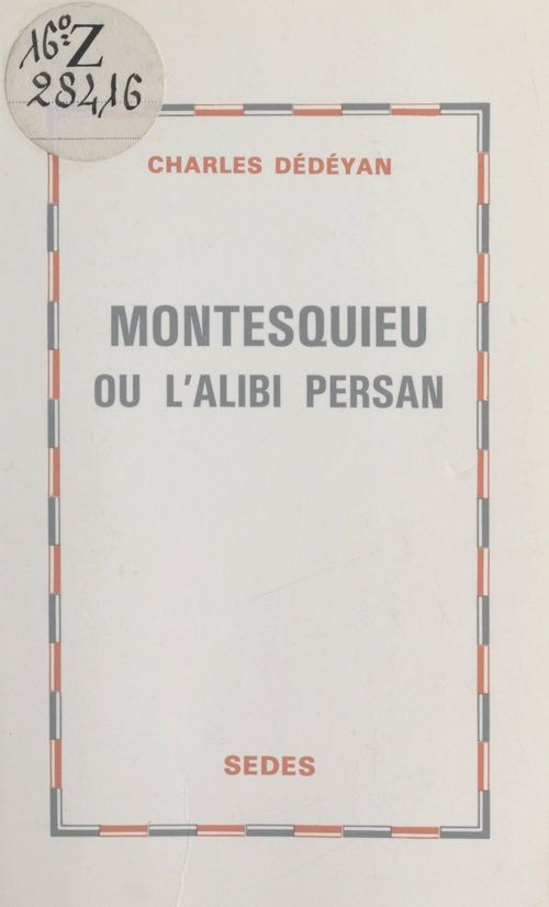 Couverture ebook de Montesquieu, de Charles Dedeyan