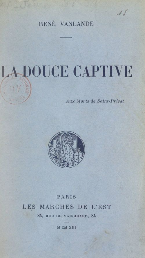 ebook cover of La douce captive, by Rene Vanlande