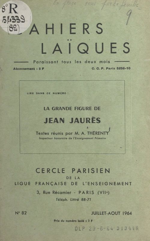 Couverture ebook de La grande figure de Jean Jaurès, de Arthur Therenty