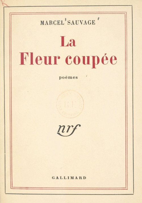ebook cover of La fleur coupée, by Marcel Sauvage