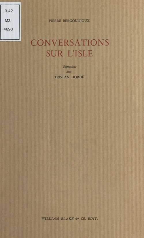 ebook cover of Conversations sur l'Isle : Entretiens avec Tristan Hordé, by Pierre Bergounioux