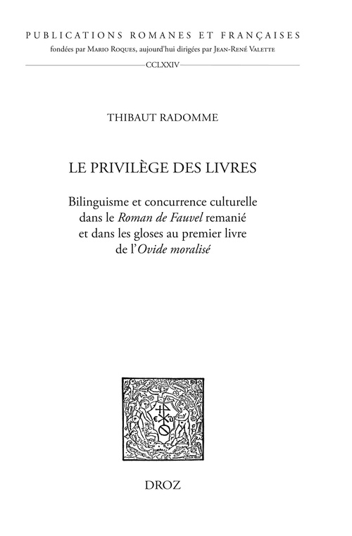 Couverture ebook de Le Privilège des livres, de Thibaut Radomme