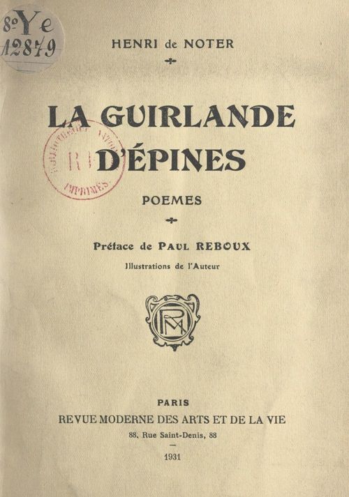 Couverture ebook de La guirlande d'épines, de Henri De Noter