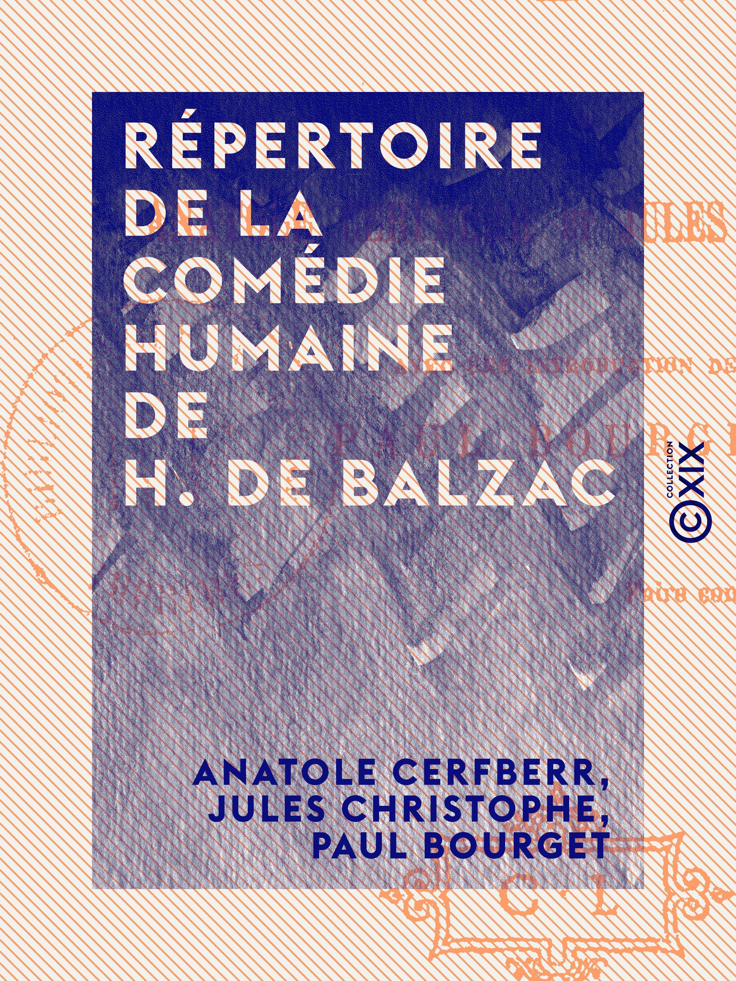 ebook cover of Répertoire de la Comédie humaine de H. de Balzac, by Anatole Cerfberr, Jules Christophe, Paul Bourget