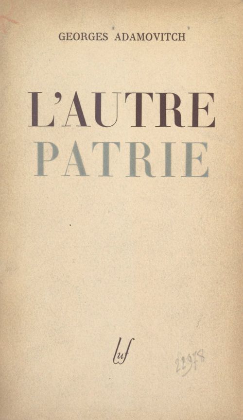 Couverture ebook de L'autre patrie, de Georges Adamovitch
