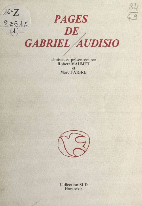 Couverture ebook de Pages de Gabriel Audisio, de Gabriel Audisio