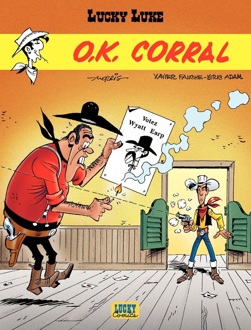 Couverture ebook de Lucky Luke - Tome 36 - O.K. Corral, de Eric Adam, Xavier Fauche, Morris