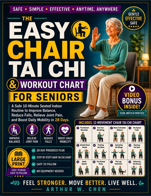 Couverture ebook de The Easy Chair Tai Chi & Workout Chart for Seniors, de Arthur W. Chen