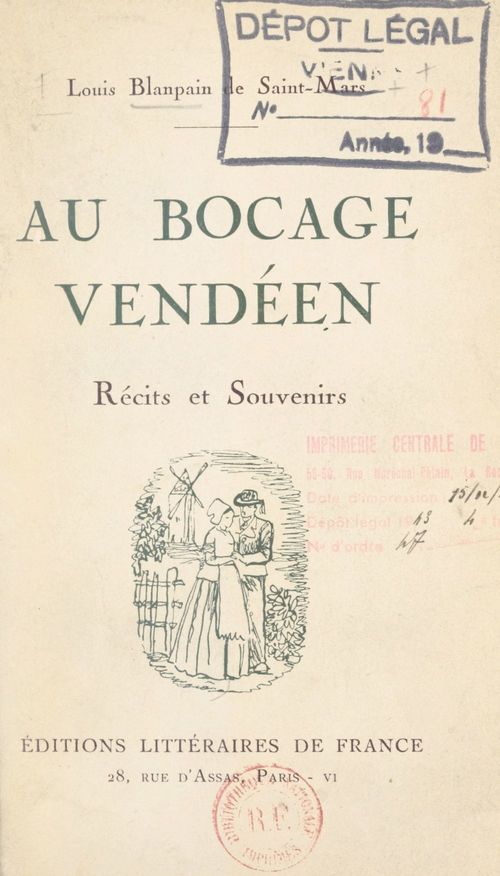 ebook cover of Au bocage vendéen, by Louis Blanpain De Saint-Mars