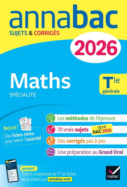 ebook cover of Annales du bac 2026 - Annabac Maths Tle générale (spécialité), by Hervé Kazmierczak, Christophe Roland, Martine Salmon