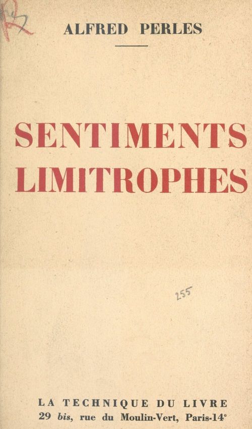 Couverture ebook de Sentiments limitrophes, de Alfred Perles