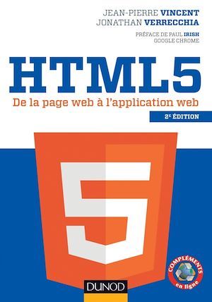 Couverture ebook de HTML5 - 2e éd., de Jean-Pierre Vincent, Jonathan Verrecchia