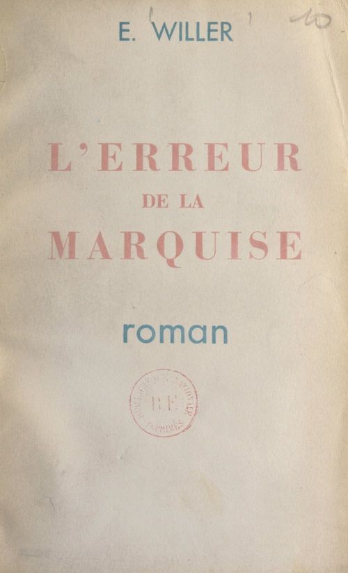 Couverture ebook de L'erreur de la marquise, de Esther Willer