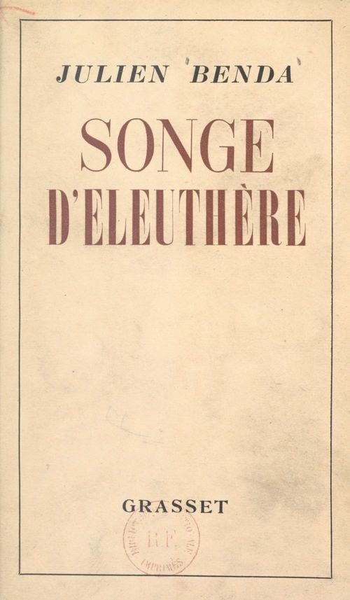 ebook cover of Songe d'Eleuthère, by Julien Benda