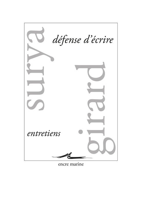 ebook cover of Défense d´écrire, by Mathilde Girard, Michel Surya