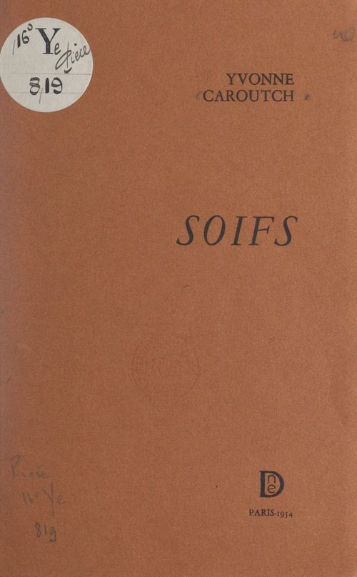 ebook cover of Soifs, by Yvonne Caroutch