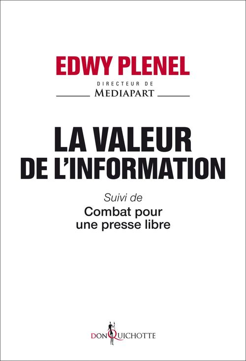 Couverture ebook de La valeur de l'information, de Edwy Plenel