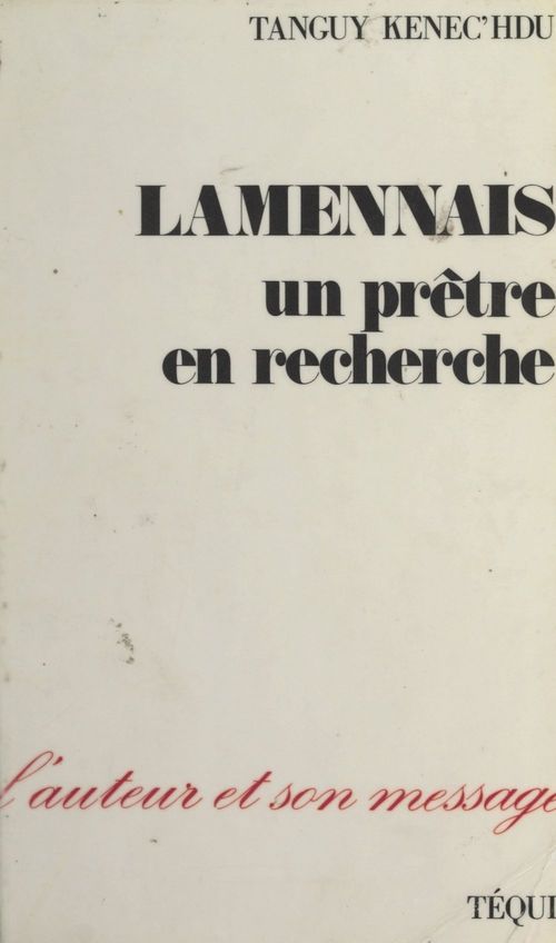 Couverture ebook de Lamennais, de Tanguy Kenec'Hdu