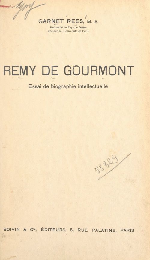 Couverture ebook de Remy de Gourmont, de Garnet Rees