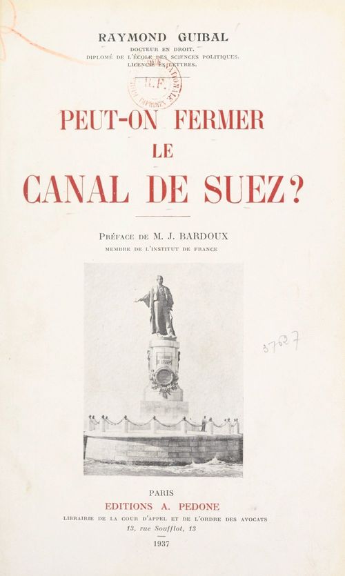 Couverture ebook de Peut-on fermer le Canal de Suez ?, de Raymond Guibal