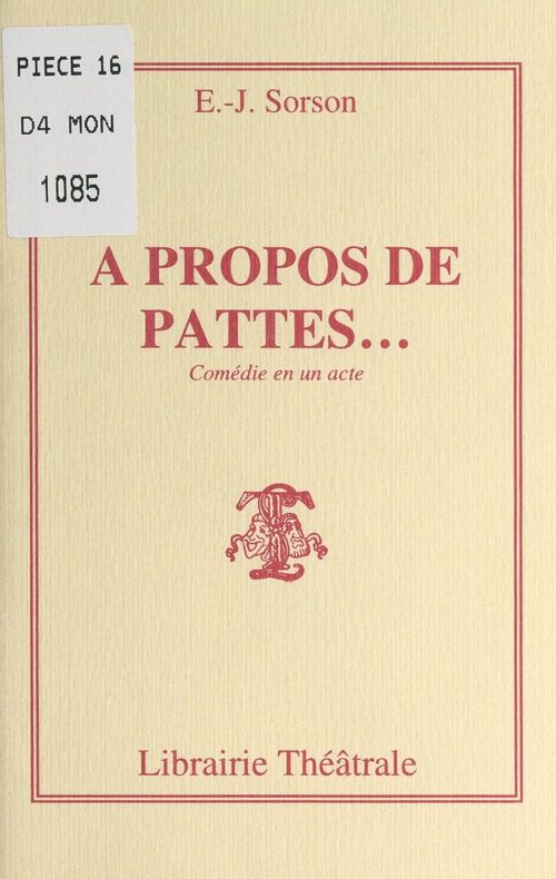 ebook cover of À propos de pattes..., by Emilie-Jeanne Sorson