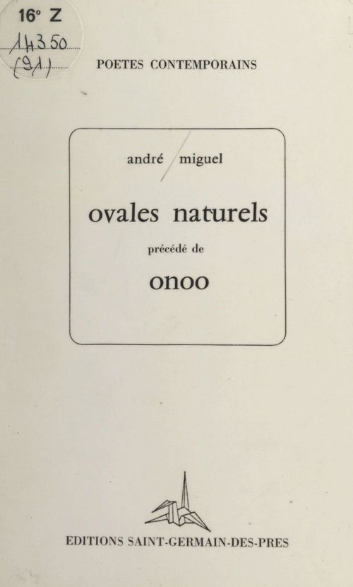 ebook cover of Ovales naturels, by Andre Miguel