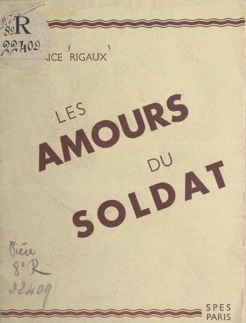 ebook cover of Les amours du soldat, by Maurice Rigaux