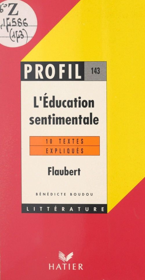 Couverture ebook de L'éducation sentimentale, 1869, Flaubert, de Bénédicte Boudou
