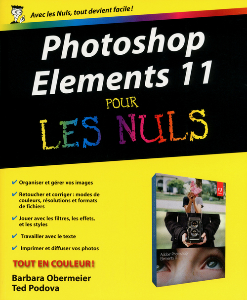 Couverture ebook de Photoshop Elements 11 pour les nuls, de Barbara Obermeier, Ted Padova