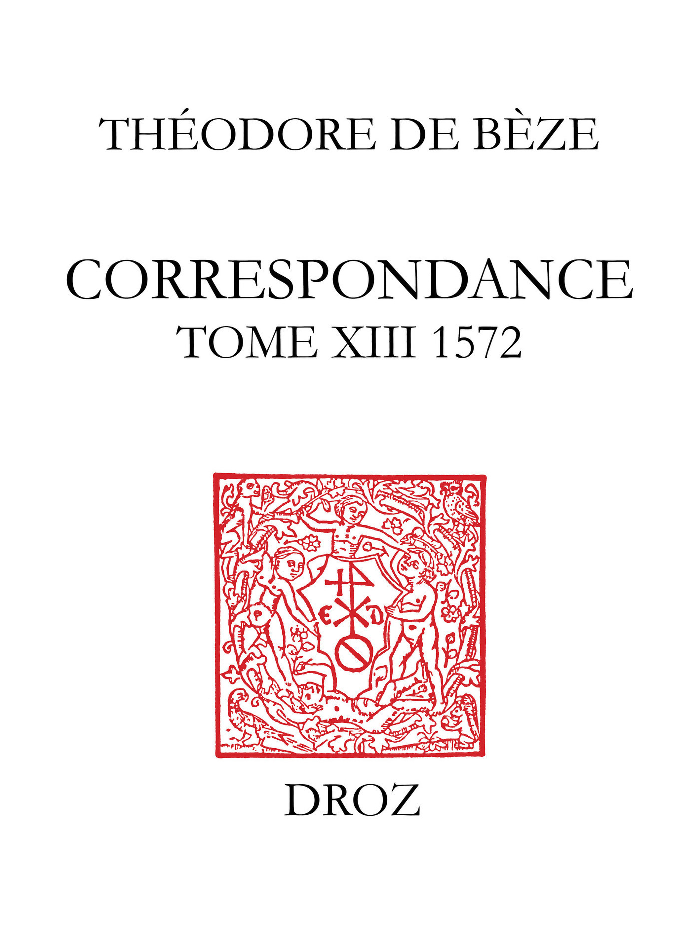 Couverture ebook de Correspondance, de De B Ze Th Odore