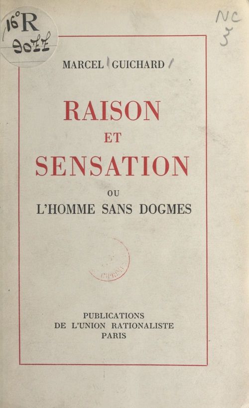 Couverture ebook de Raison et sensation, de Marcel Guichard
