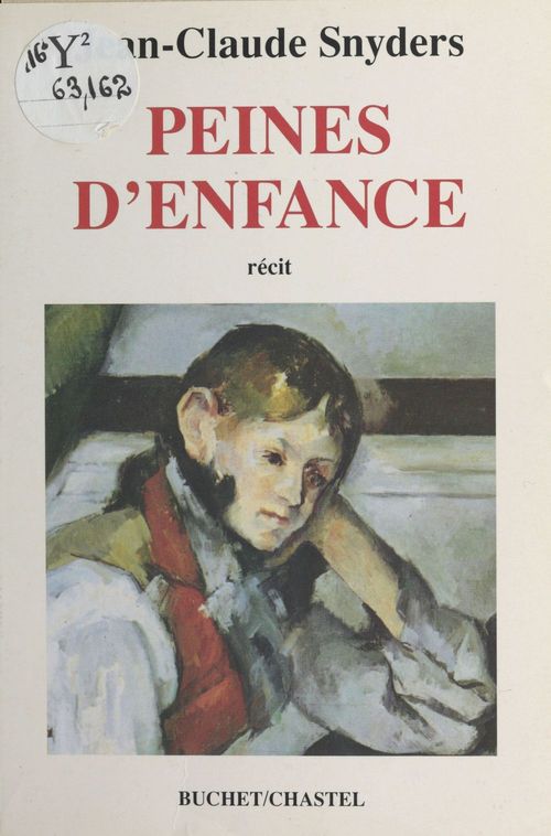 Couverture ebook de Peines d'enfance, de Jean-Claude Snyders