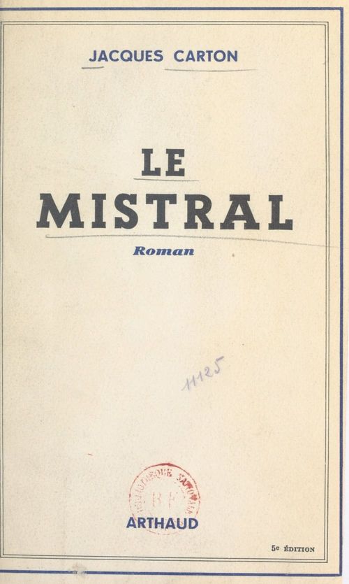 Couverture ebook de Le mistral, de Jacques Carton
