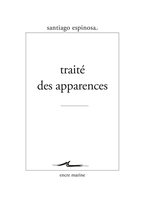 Couverture ebook de Traité des apparences, de Espinosa Santiago