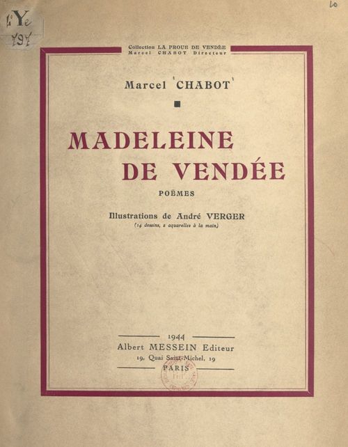 ebook cover of Madeleine de Vendée, by Marcel Chabot