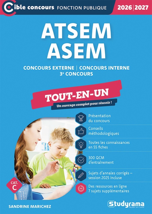ebook cover of ATSEM - ASEM : Concours externe - Concours interne - 3e concours - Tout-en-un - Catégorie C - Concours 2026-2027, by Sandrine Marichez