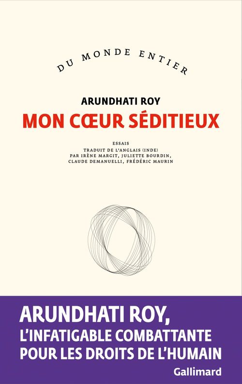 Couverture ebook de Mon coeur séditieux, de Arundhati Roy, Marie-Christine Dermanian