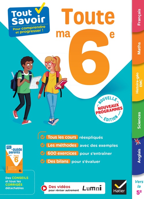 ebook cover of Tout savoir 6e - Tout en un - Nouveaux programmes, by Marjorie Champetier, Patrick Vermeulen, Jihad Erchouk, Rémy Georges, Bruno Hennoque, Laurence Lamarche, Camille Magrey