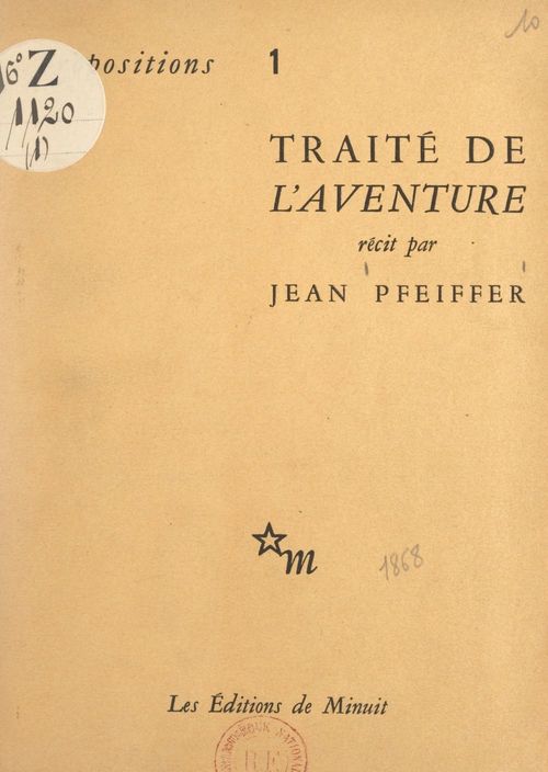 Couverture ebook de Traité de l'aventure, de Jean Pfeiffer