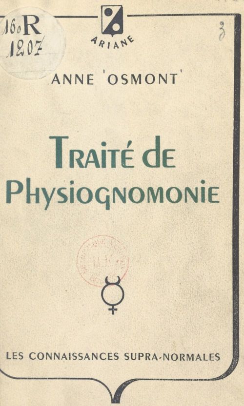 Couverture ebook de Traité de physiognomonie, de Anne Osmont