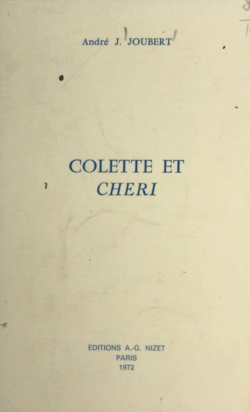 Couverture ebook de Colette et Chéri, de Andre J. Joubert